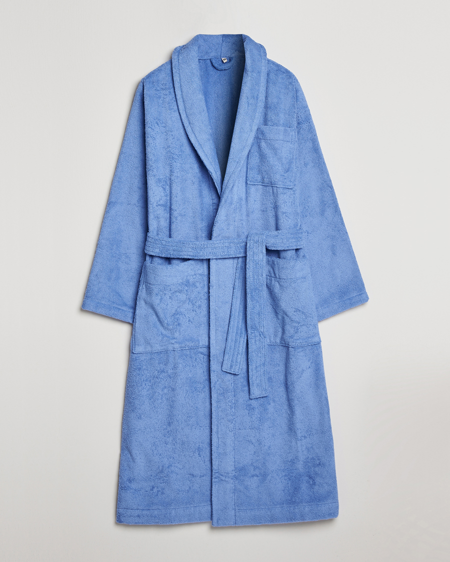 Hombres | Pijamas y batas | Tekla | Organic Terry Classic Bathrobe Clear Blue