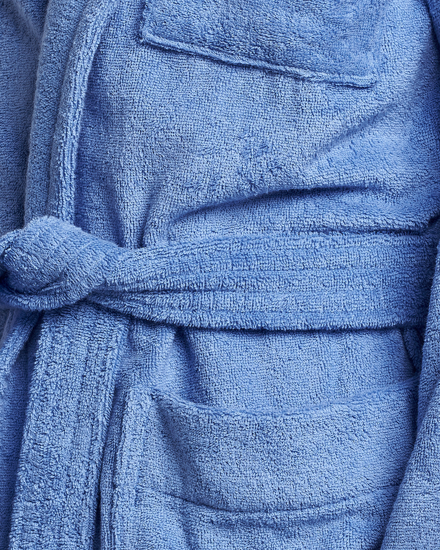 Hombres | Pijamas y batas | Tekla | Organic Terry Classic Bathrobe Clear Blue