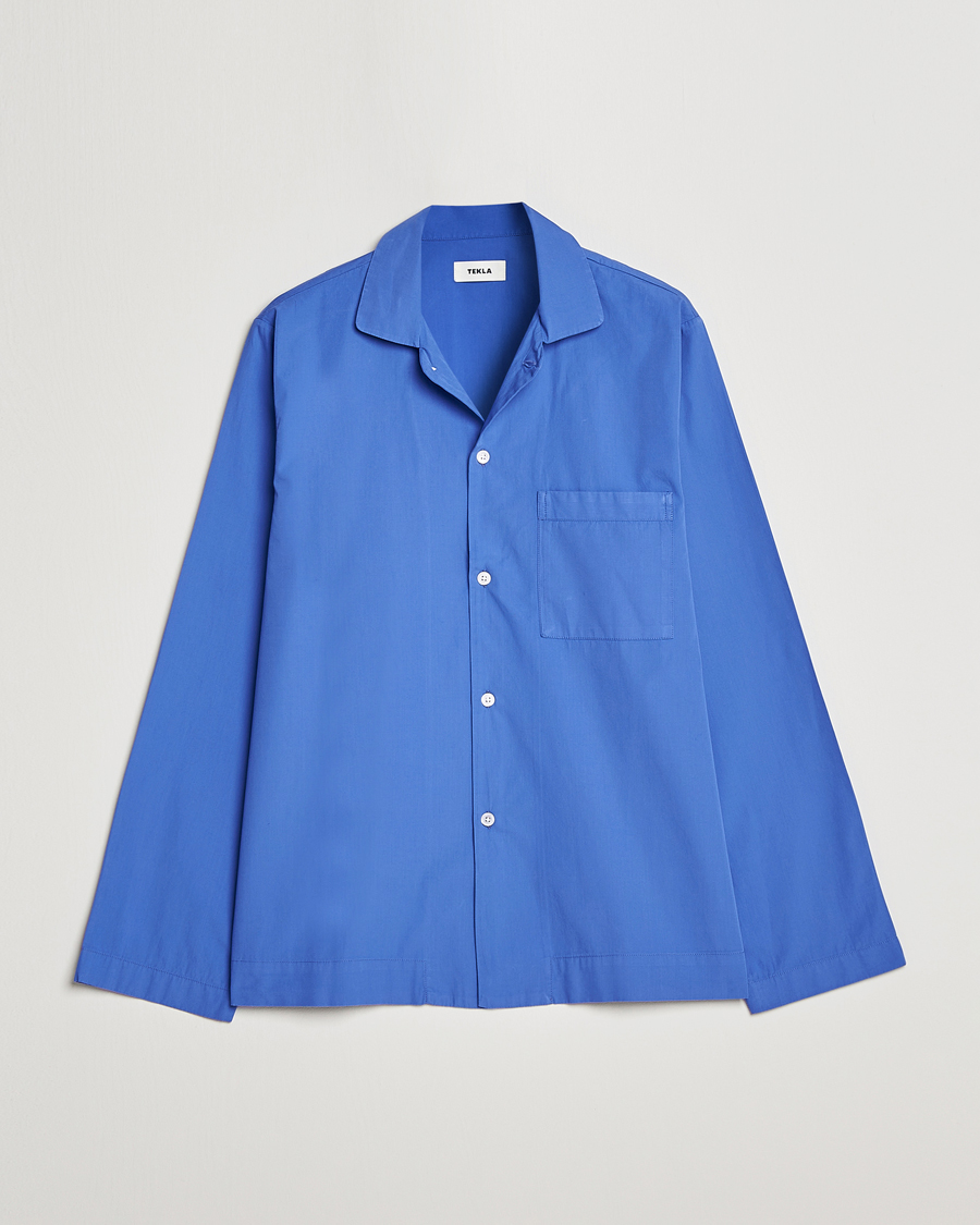 Hombres | Tekla Poplin Pyjama Shirt Royal Blue | Tekla | Poplin Pyjama Shirt Royal Blue