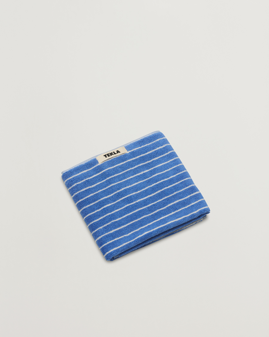 Hombres | Tekla Organic Terry Hand Towel Clear Blue Stripes | Tekla | Organic Terry Hand Towel Clear Blue Stripes