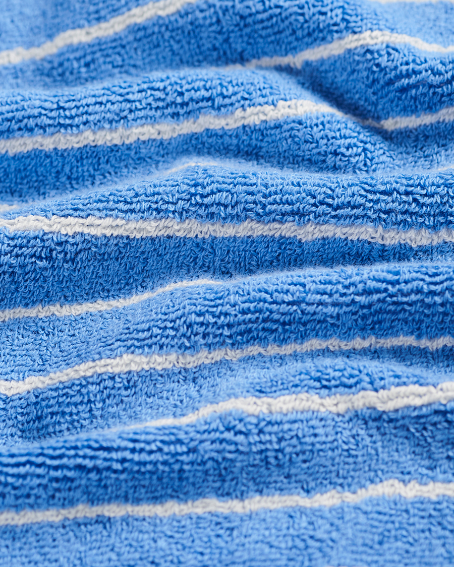 Hombres | Telas | Tekla | TeklaOrganic Terry Bath TowelClear Blue Stripes