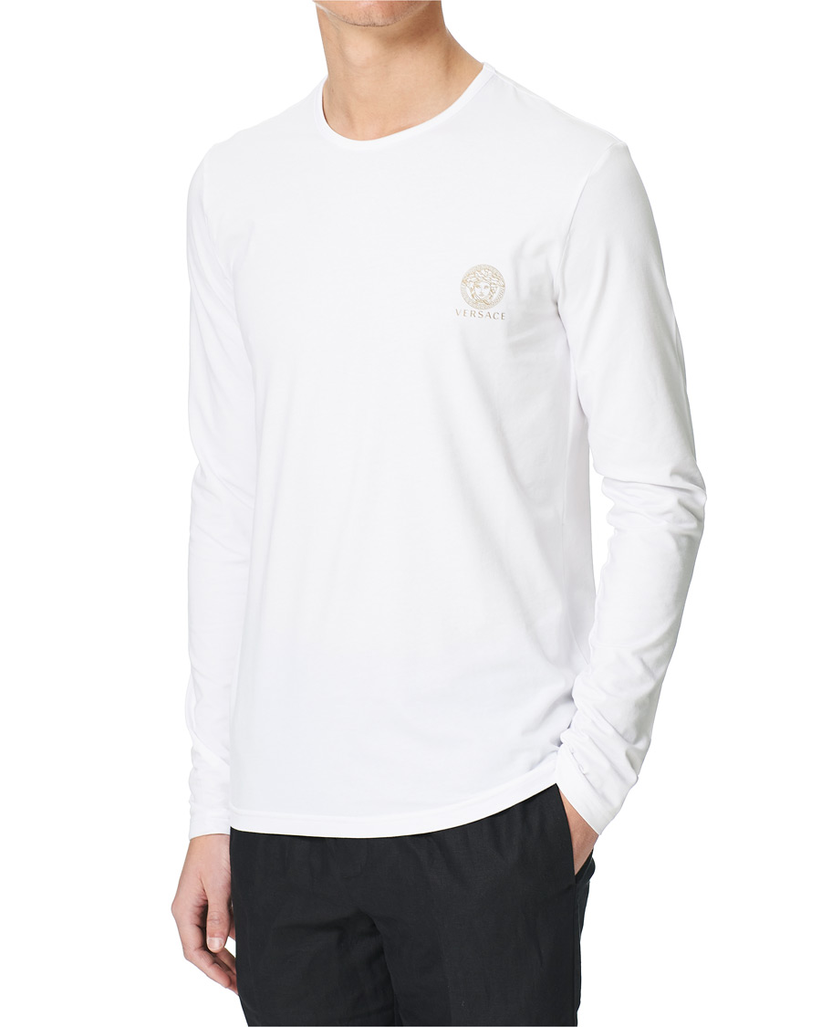 Hombres | Camisetas | Versace | Medusa Long Sleeve Tee White