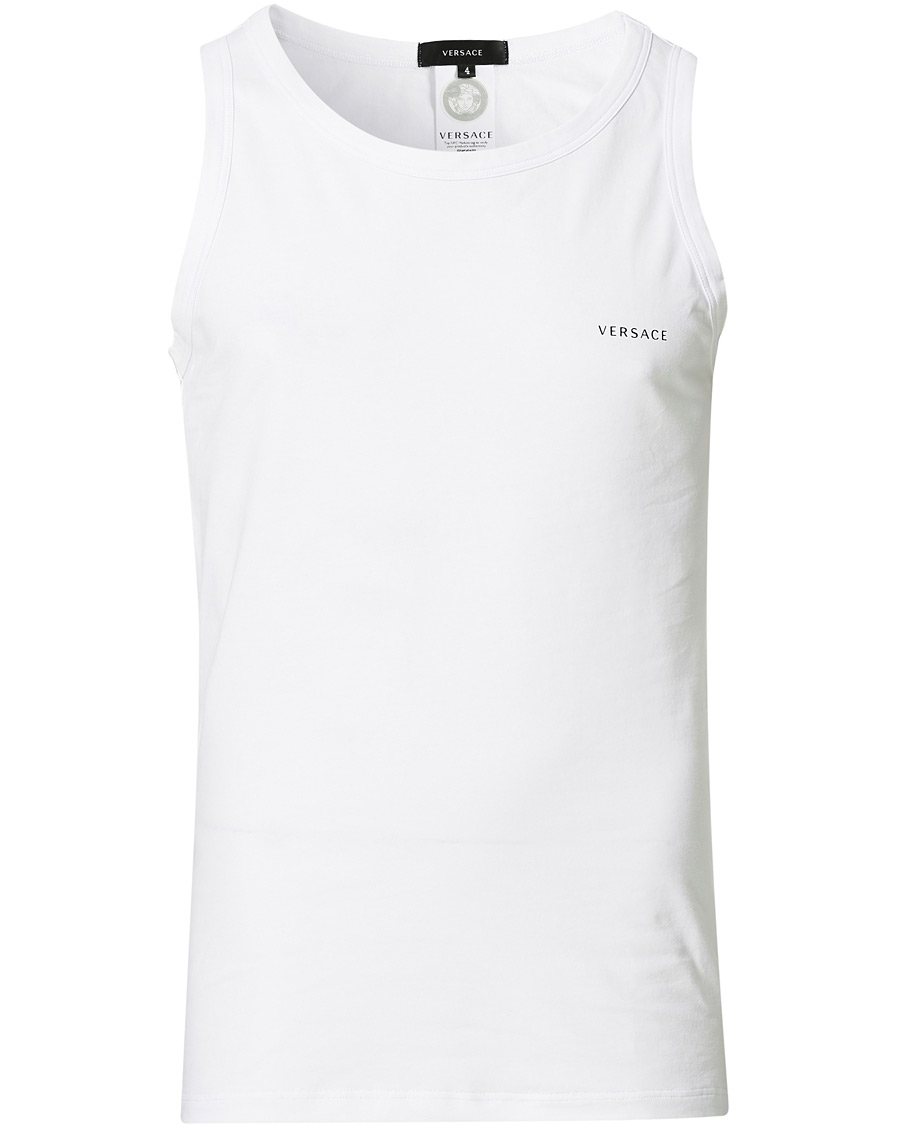 Hombres | Camisetas | Versace | Logo Tank Top White