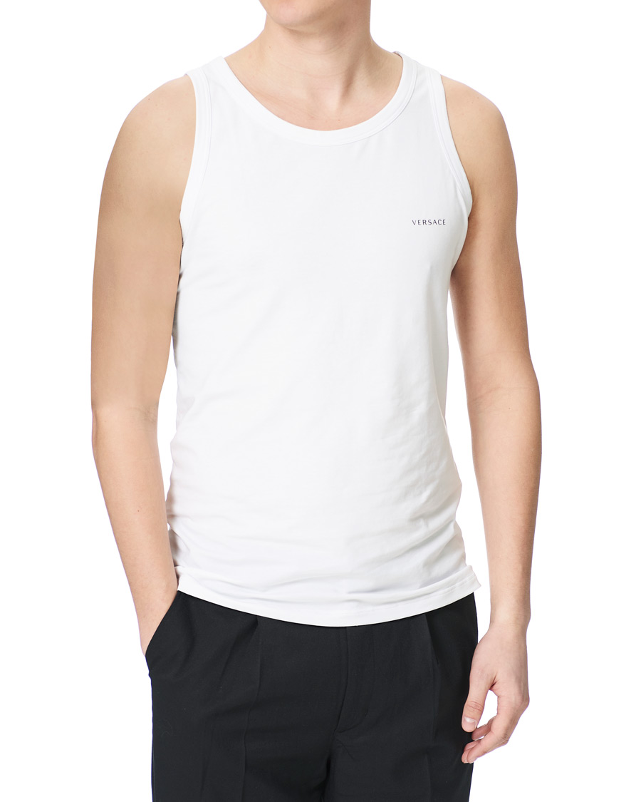 Hombres | Camisetas | Versace | Logo Tank Top White
