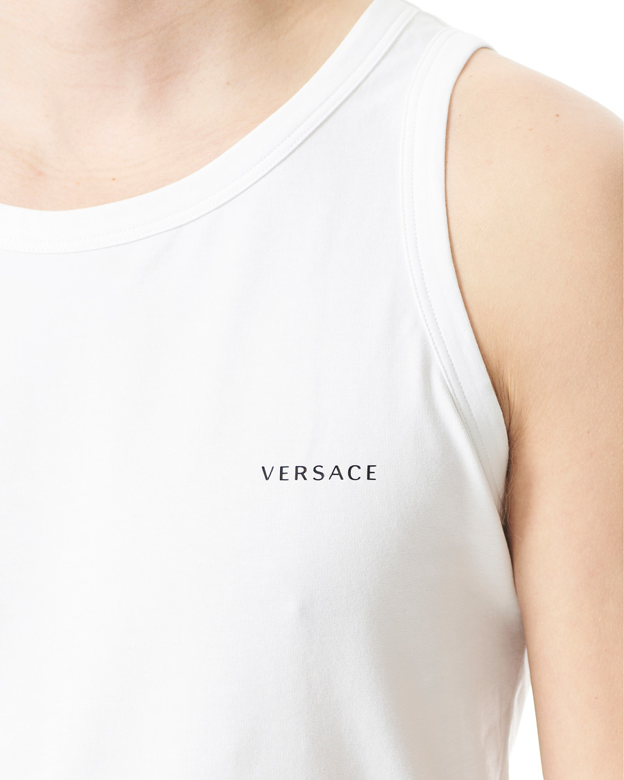 Hombres | Camisetas | Versace | Logo Tank Top White