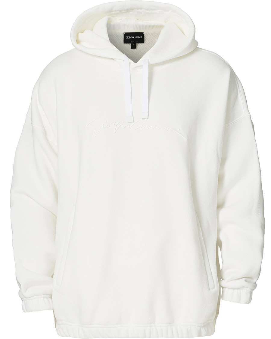 Hombres | Jerséis y prendas de punto | Giorgio Armani | Denim Cotton Hoodie White