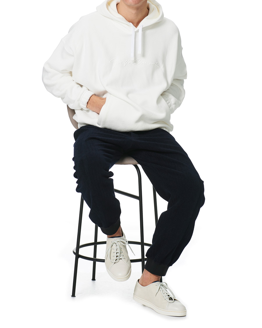 Hombres | Jerséis y prendas de punto | Giorgio Armani | Denim Cotton Hoodie White