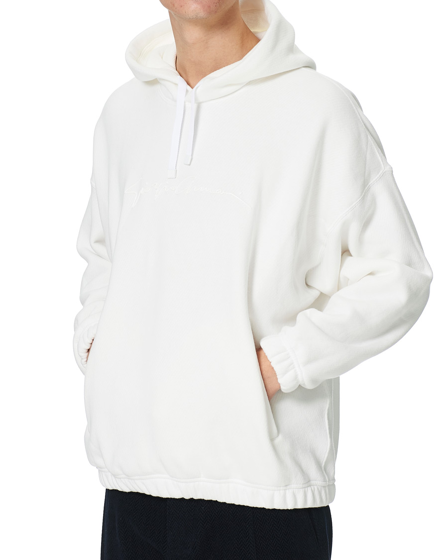 Hombres | Jerséis y prendas de punto | Giorgio Armani | Denim Cotton Hoodie White