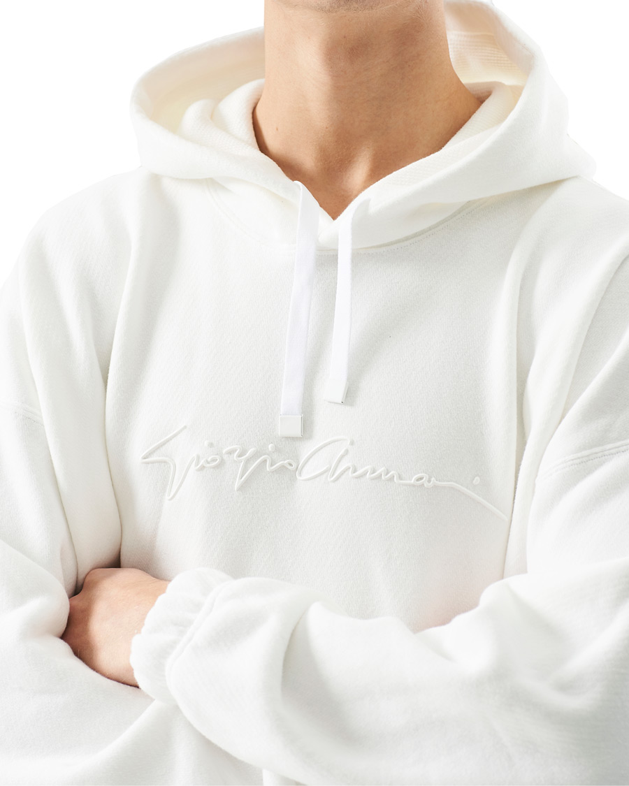 Hombres | Jerséis y prendas de punto | Giorgio Armani | Denim Cotton Hoodie White
