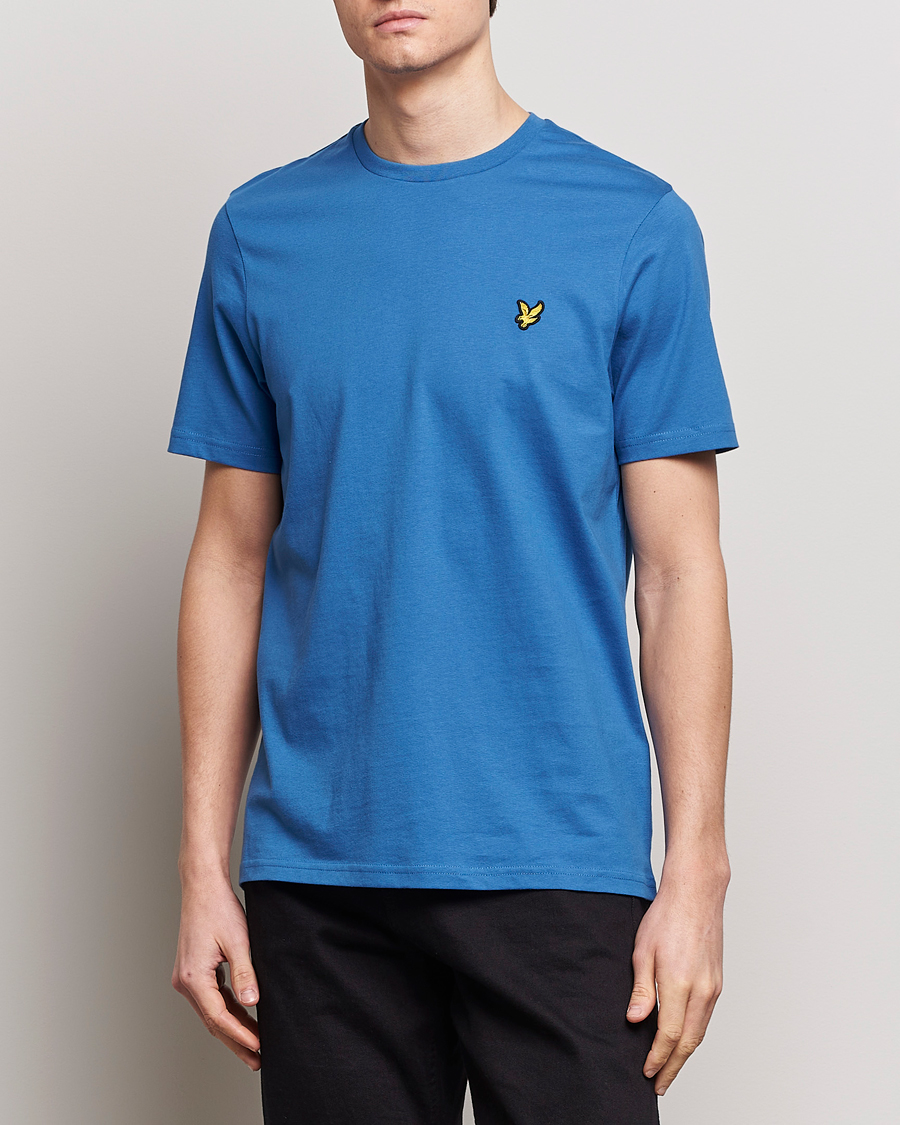 Hombres |  | Lyle & Scott | Crew Neck Organic Cotton T-Shirt Spring Blue
