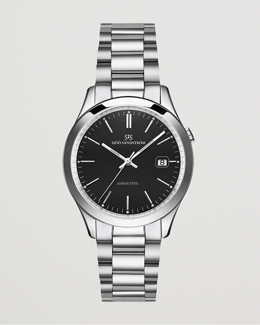 Hombres | Sjöö Sandström Jubilee Steel Quartz 40mm Black/Steel | Sjöö Sandström | Jubilee Steel Quartz 40mm Black/Steel