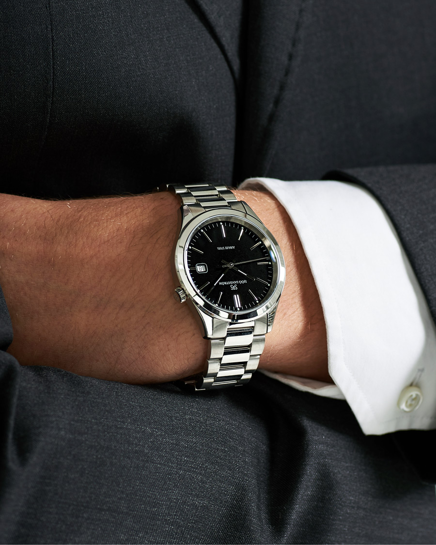 Hombres | Sjöö Sandström Jubilee Steel Quartz 40mm Black/Steel | Sjöö Sandström | Jubilee Steel Quartz 40mm Black/Steel