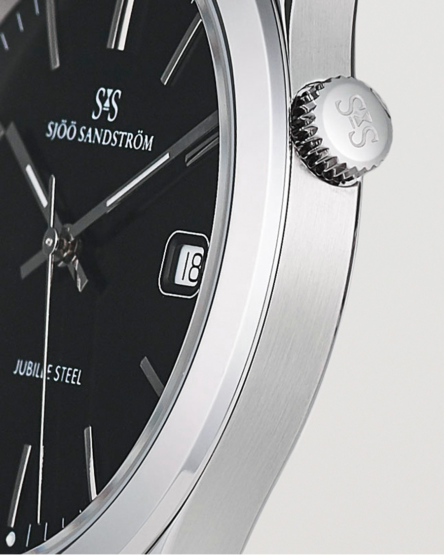 Hombres | Sjöö Sandström Jubilee Steel Quartz 40mm Black/Steel | Sjöö Sandström | Jubilee Steel Quartz 40mm Black/Steel