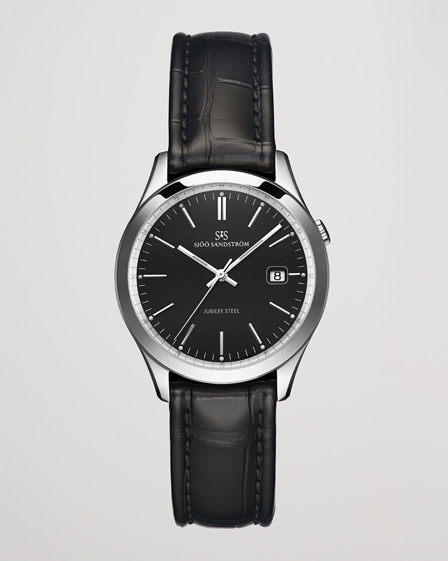 Hombres | Sjöö Sandström Jubilee Steel Quartz 40mm Black/Black Calf | Sjöö Sandström | Jubilee Steel Quartz 40mm Black/Black Calf