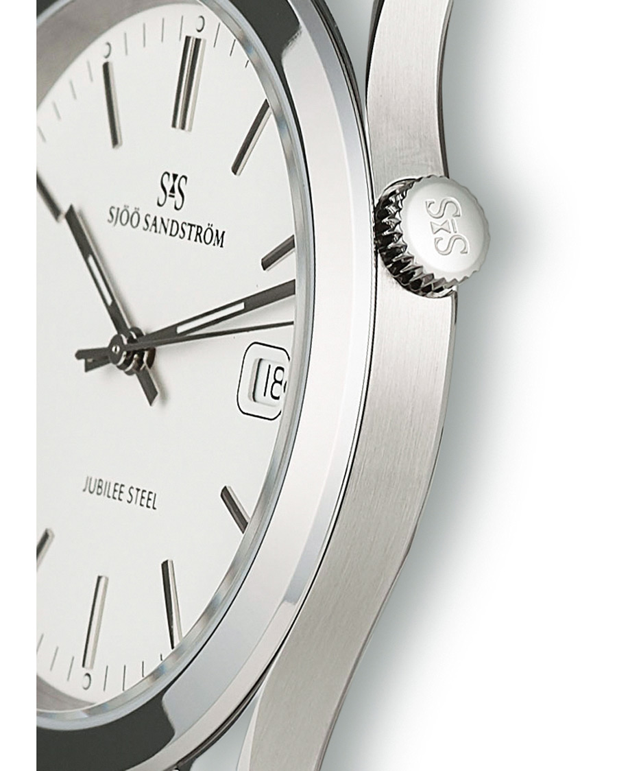 Hombres | Sjöö Sandström Jubilee Steel Quartz 40mm White/Steel | Sjöö Sandström | Jubilee Steel Quartz 40mm White/Steel