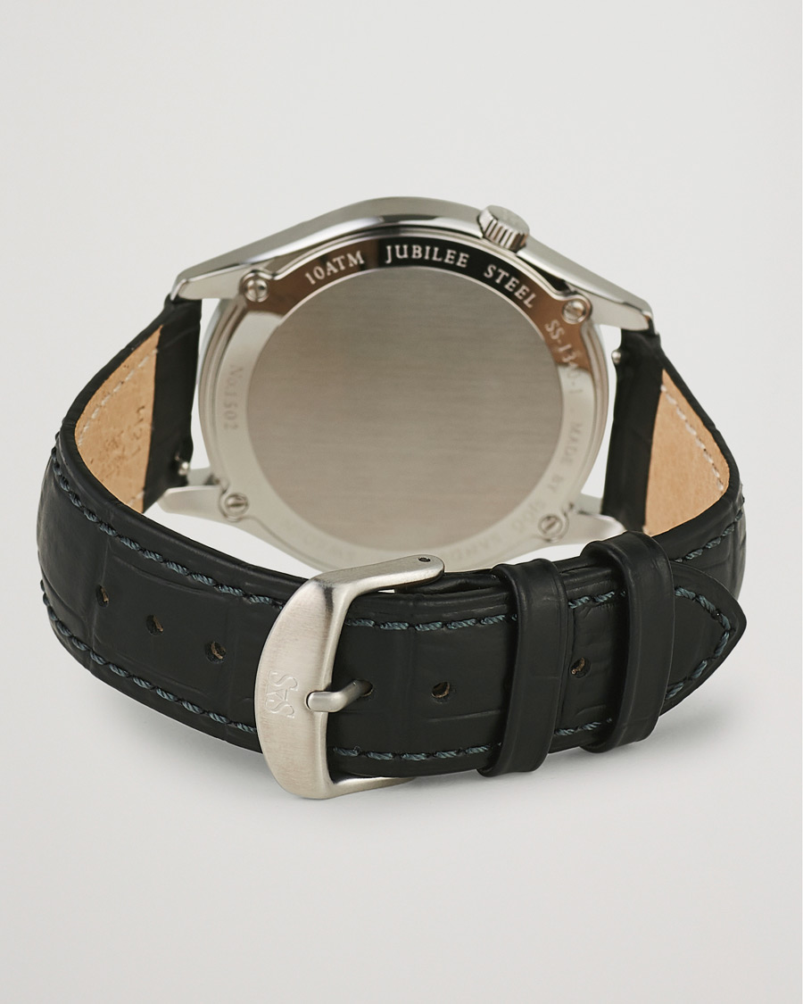 Hombres | Sjöö Sandström Jubilee Steel Quartz 40mm White/Black Calf | Sjöö Sandström | Jubilee Steel Quartz 40mm White/Black Calf