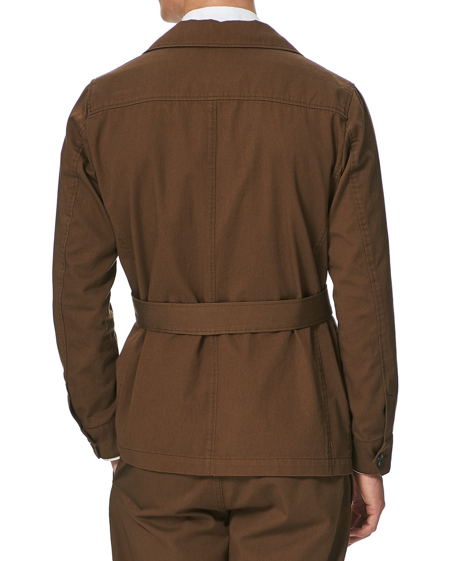 Hombres | Camisas | Oscar Jacobson | Westwood Washed Cotton Shirt Jacket Army Brown