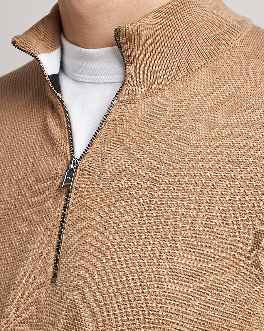 Hombres | Jerséis y prendas de punto | BOSS BLACK | Ebrando Half-Zip Medium Beige
