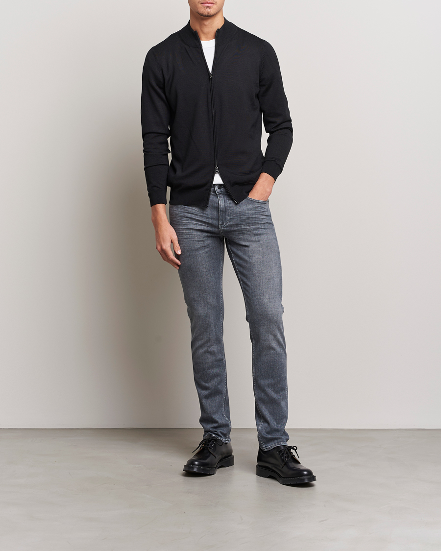 Hombres | Jerséis y prendas de punto | BOSS BLACK | Balonso Full-Zip Sweater Black