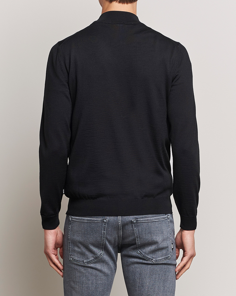 Hombres | Jerséis y prendas de punto | BOSS BLACK | Balonso Full-Zip Sweater Black