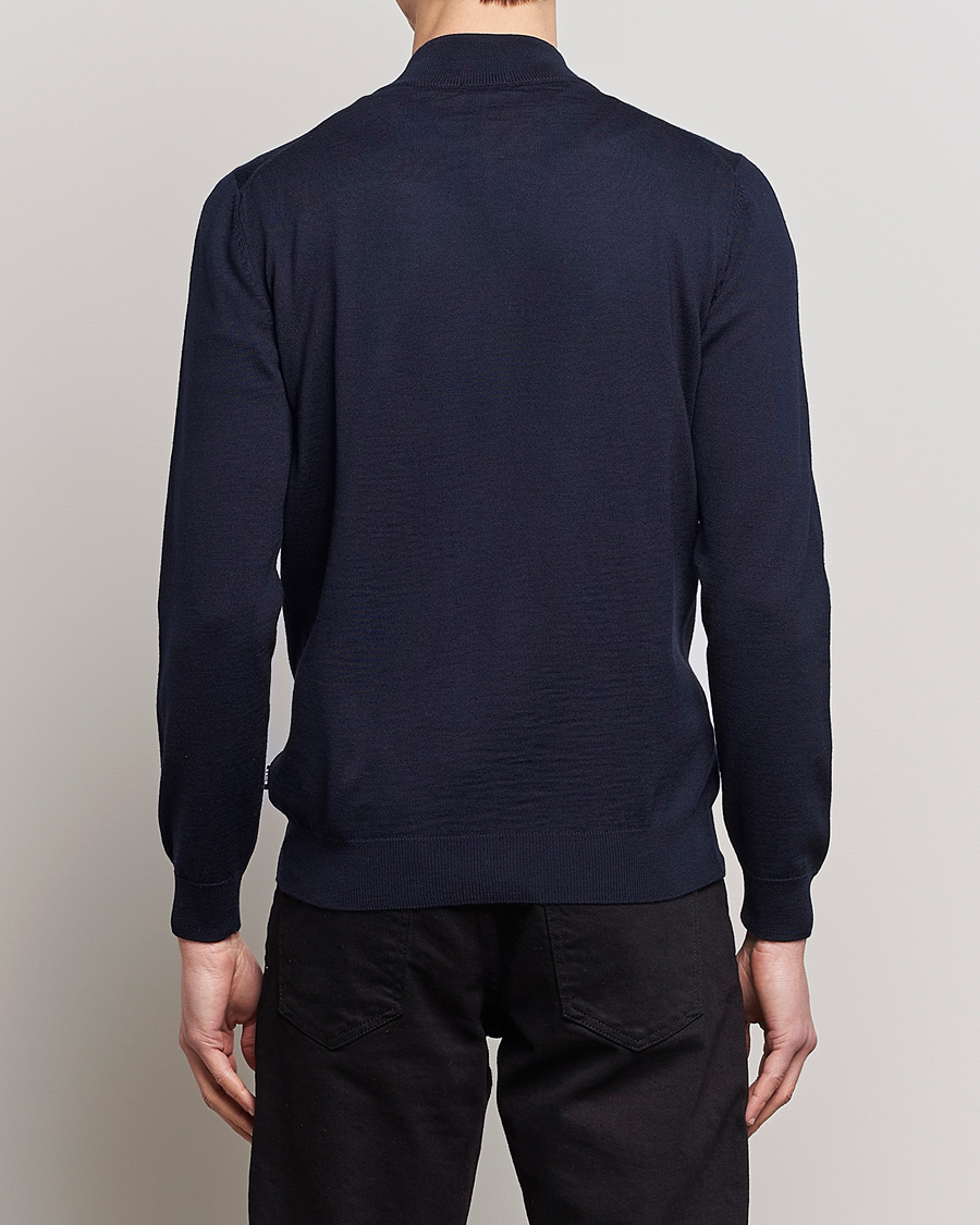 Hombres | Jerséis y prendas de punto | BOSS BLACK | Balonso Full-Zip Sweater Dark Blue