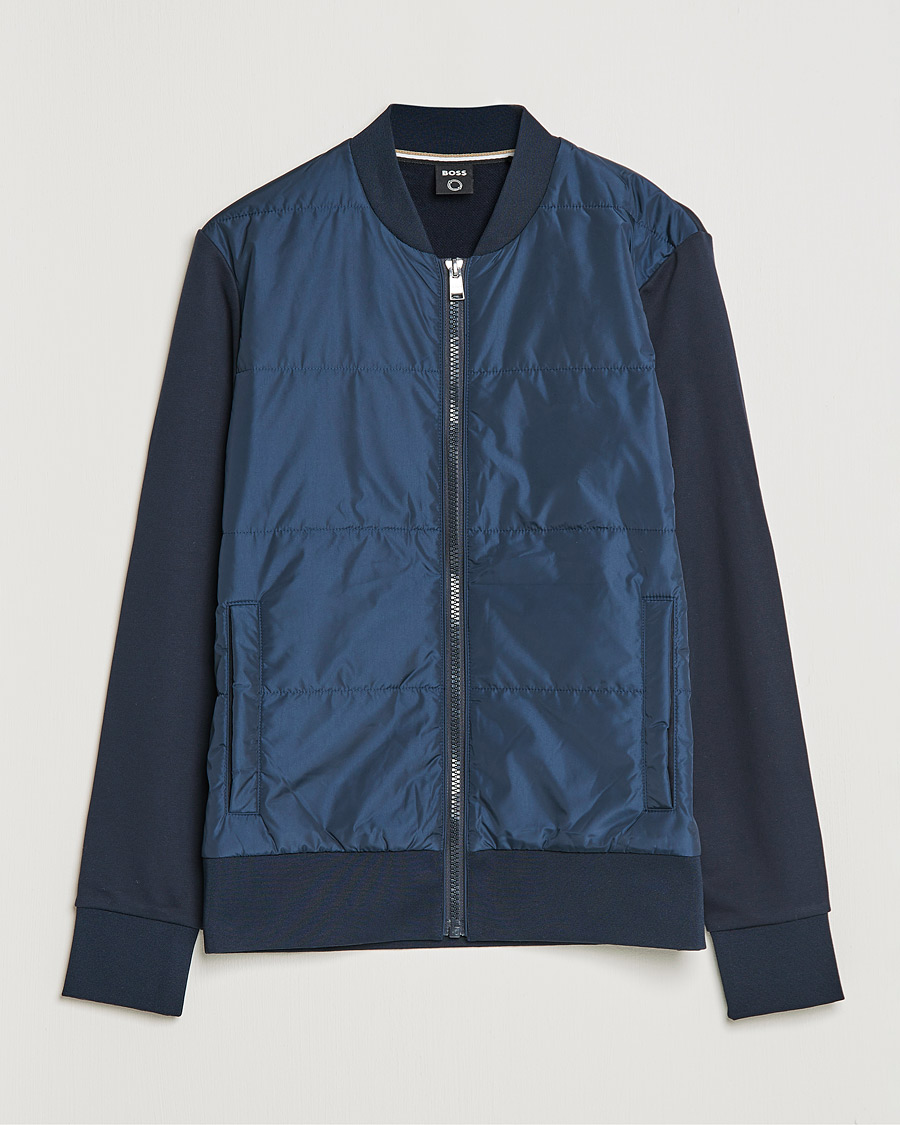 Hombres | Abrigos y chaquetas | BOSS BLACK | BOSS Skiles Hybrid Bomber Jacket Dark Blue