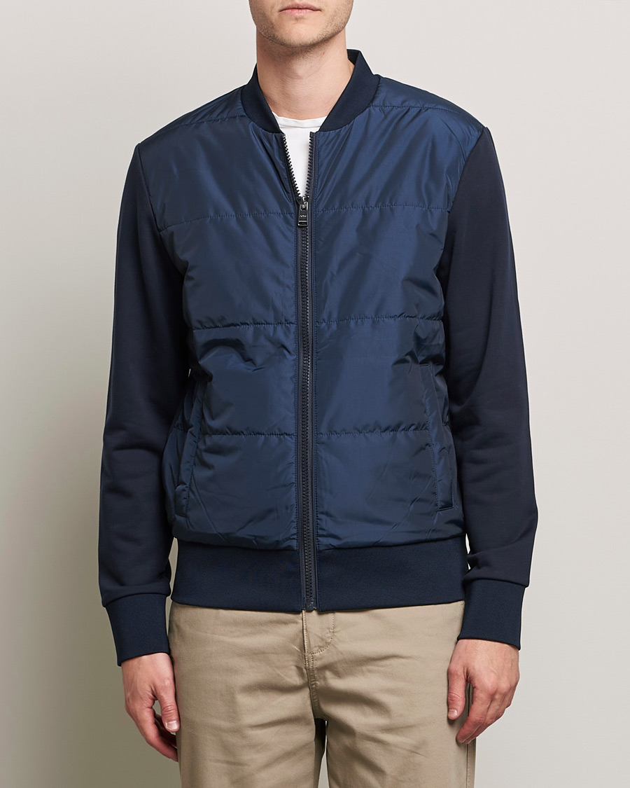 Hombres | Abrigos y chaquetas | BOSS BLACK | BOSS Skiles Hybrid Bomber Jacket Dark Blue