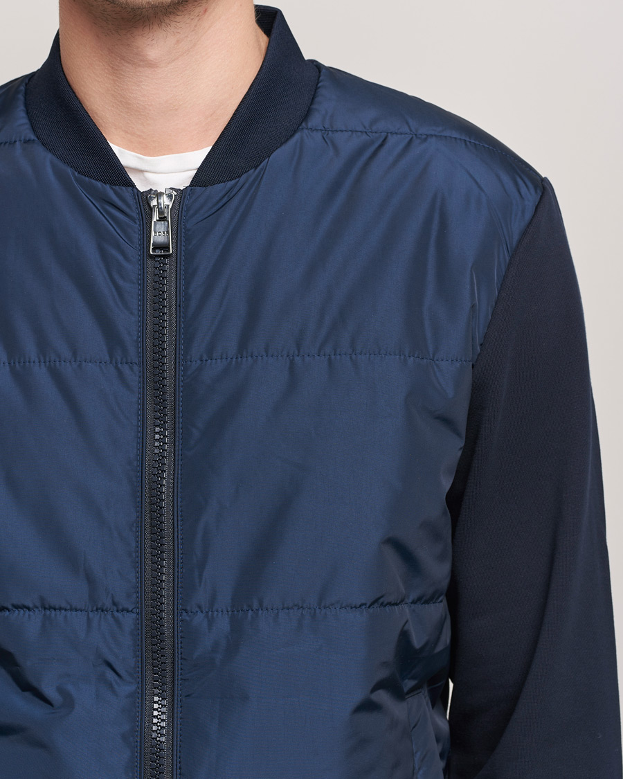 Hombres | Abrigos y chaquetas | BOSS BLACK | BOSS Skiles Hybrid Bomber Jacket Dark Blue