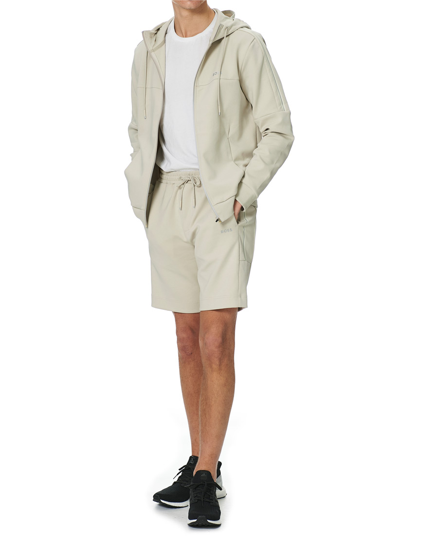 Hombres | Jerséis y prendas de punto | BOSS GREEN | BOSS Athleisure Saggy Full Zip Hoodie Light Beige