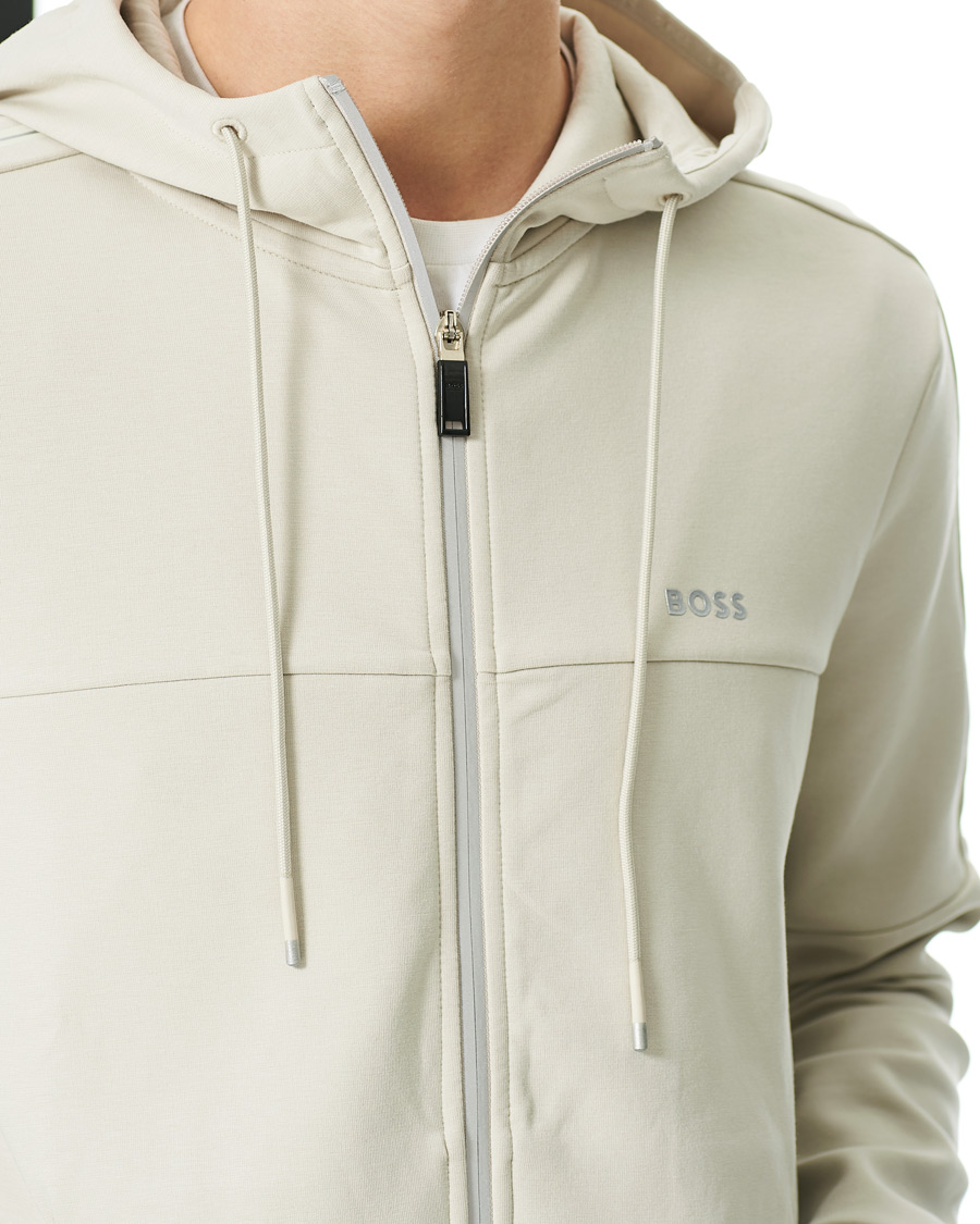 Hombres | Jerséis y prendas de punto | BOSS GREEN | BOSS Athleisure Saggy Full Zip Hoodie Light Beige