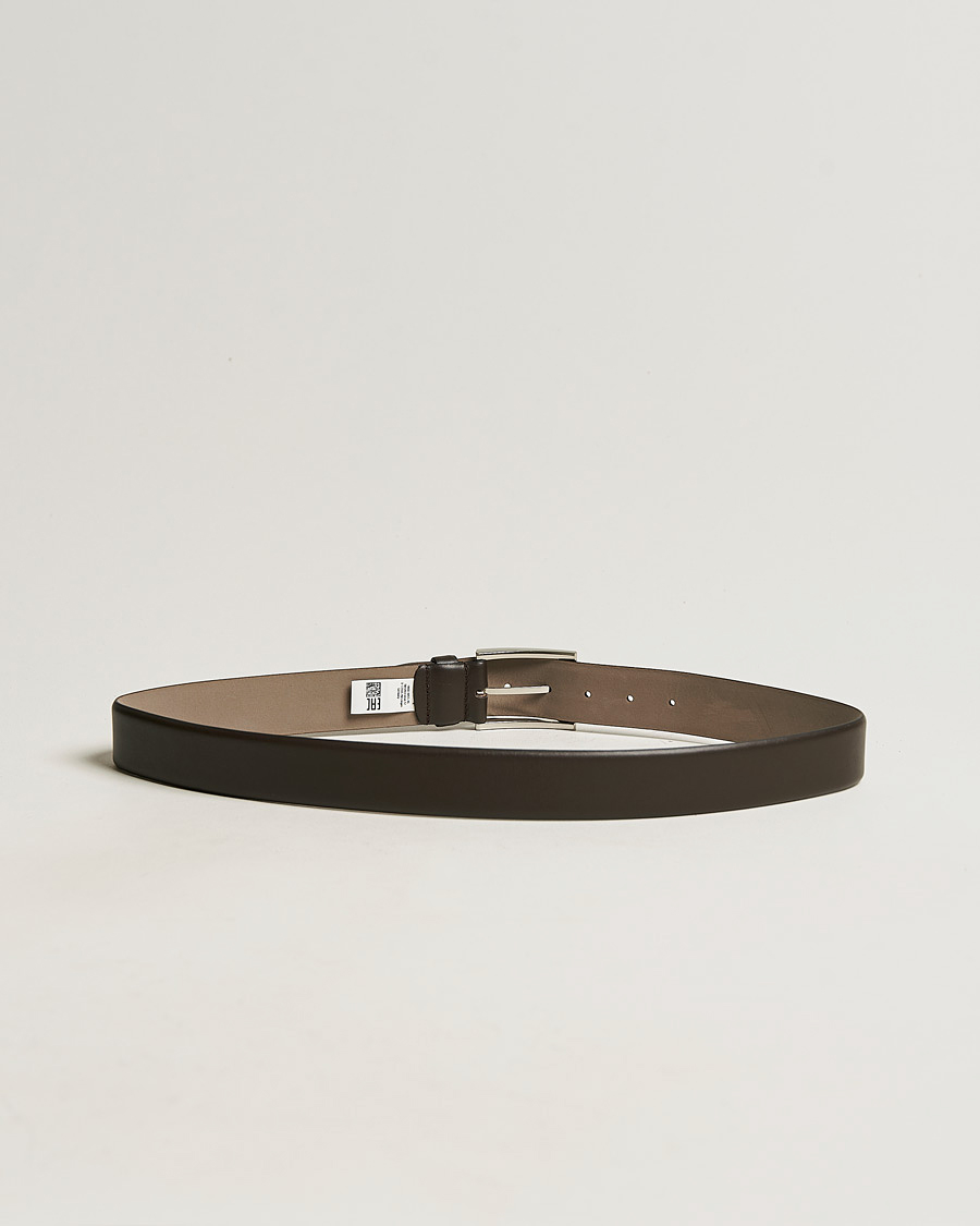 Hombres | Cinturones | BOSS BLACK | Barnabie Leather Belt 3,5 cm Dark Brown