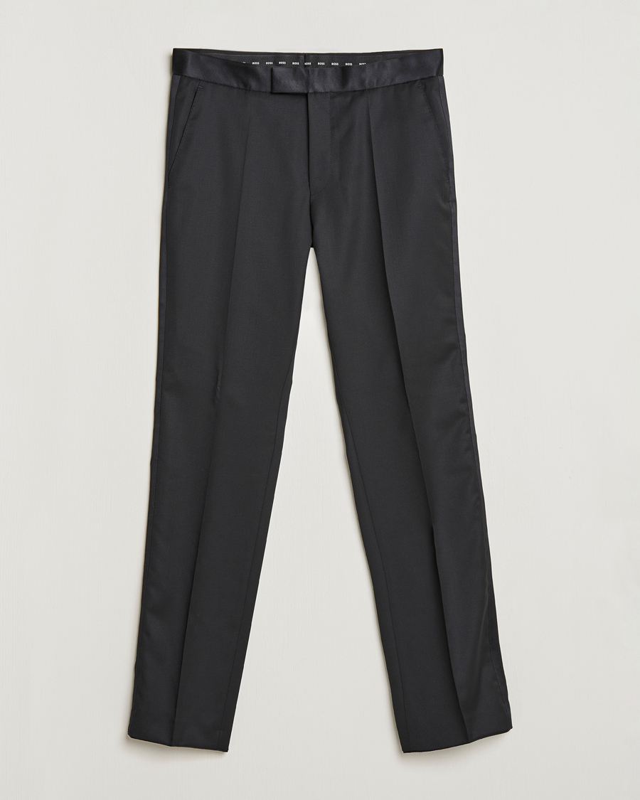 Hombres | Pantalones | BOSS BLACK | Lenon Tuxedo Trousers Black