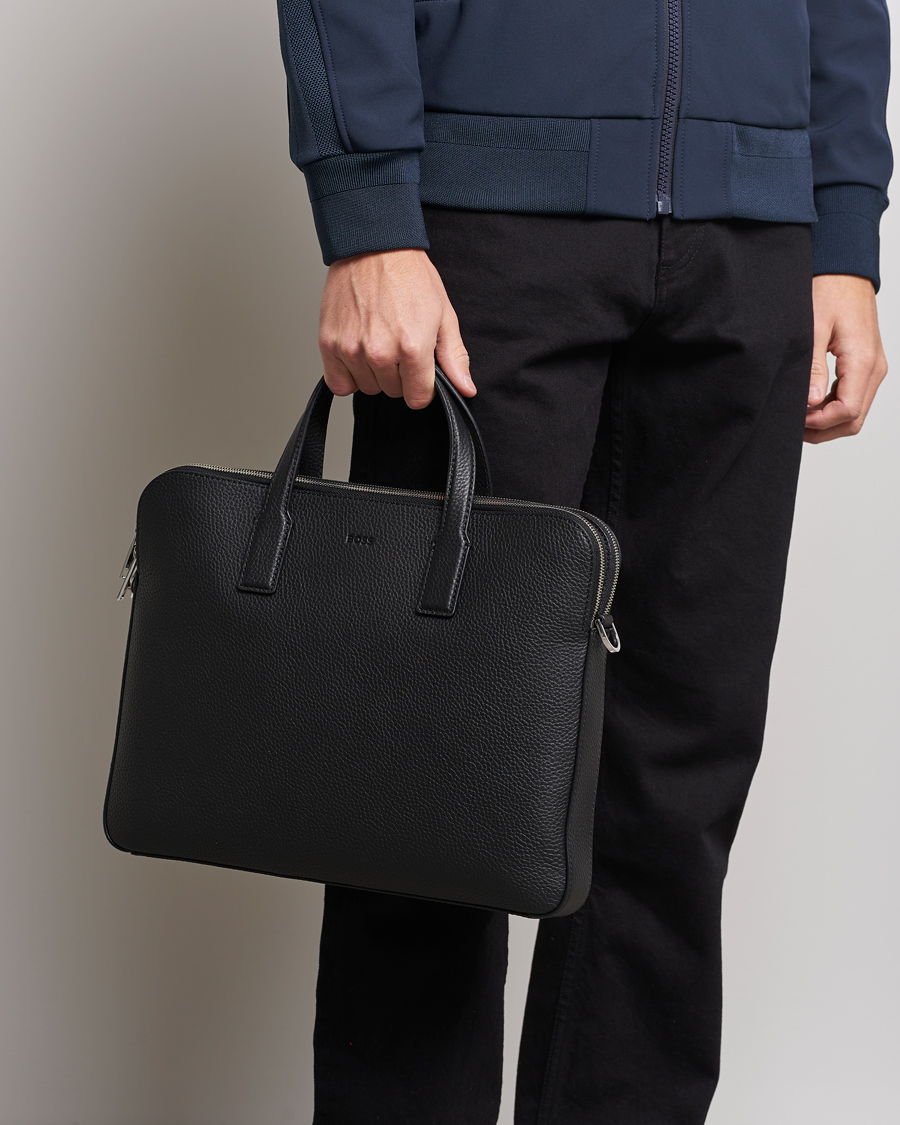 Hombres | Bolsos | BOSS BLACK | Crosstown Slim Computer Leather Bag Black