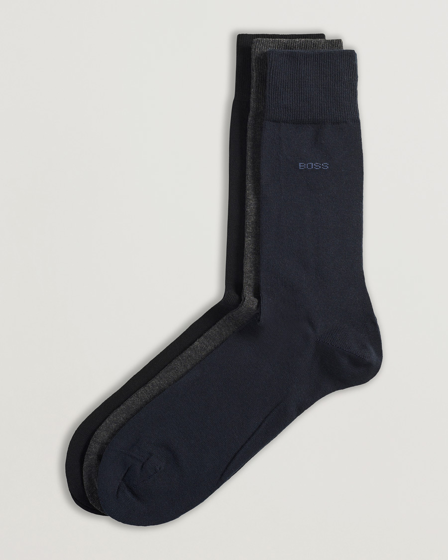 Hombres | Ropa interior y calcetines | BOSS BLACK | 3-Pack RS Uni Socks Navy/Black/Grey
