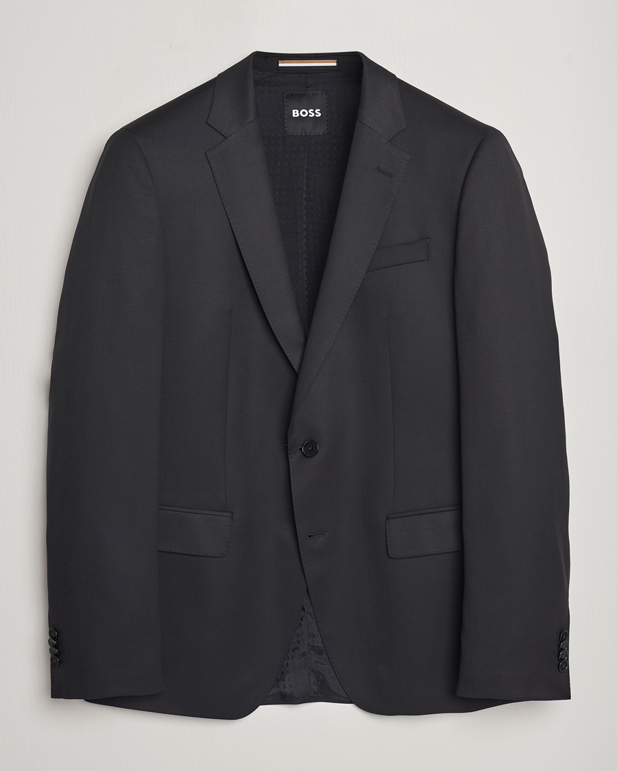 Hombres | Blazers | BOSS BLACK | Huge Slim Fit Wool Blazer Black