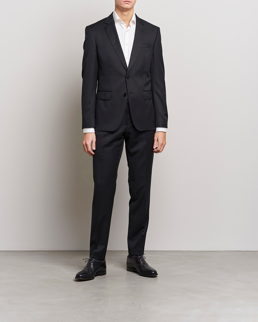 Hombres | Blazers | BOSS BLACK | Huge Slim Fit Wool Blazer Black