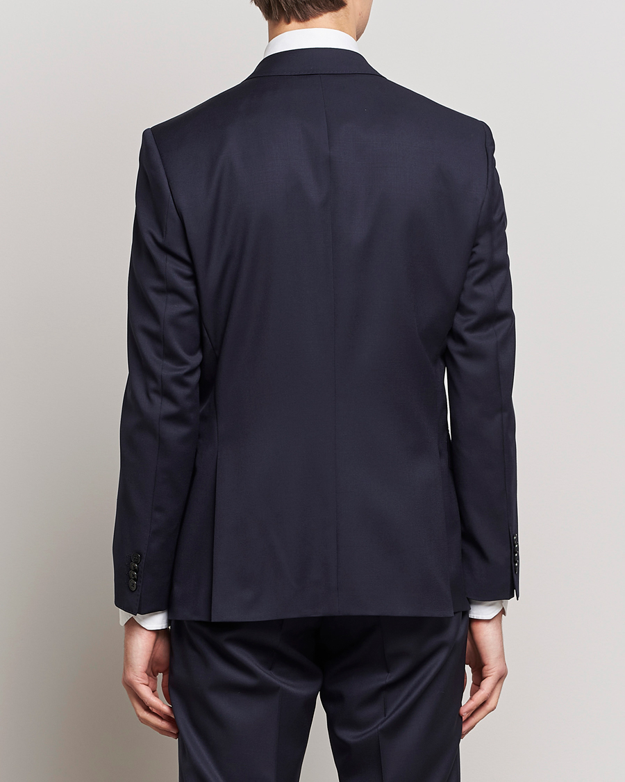 Hombres | Blazers | BOSS BLACK | Huge Slim Fit Wool Blazer Dark Blue