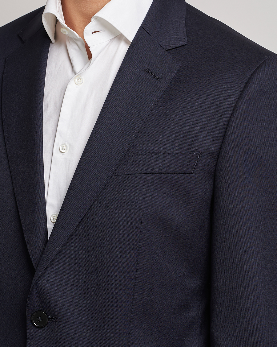 Hombres | Blazers | BOSS BLACK | Huge Slim Fit Wool Blazer Dark Blue