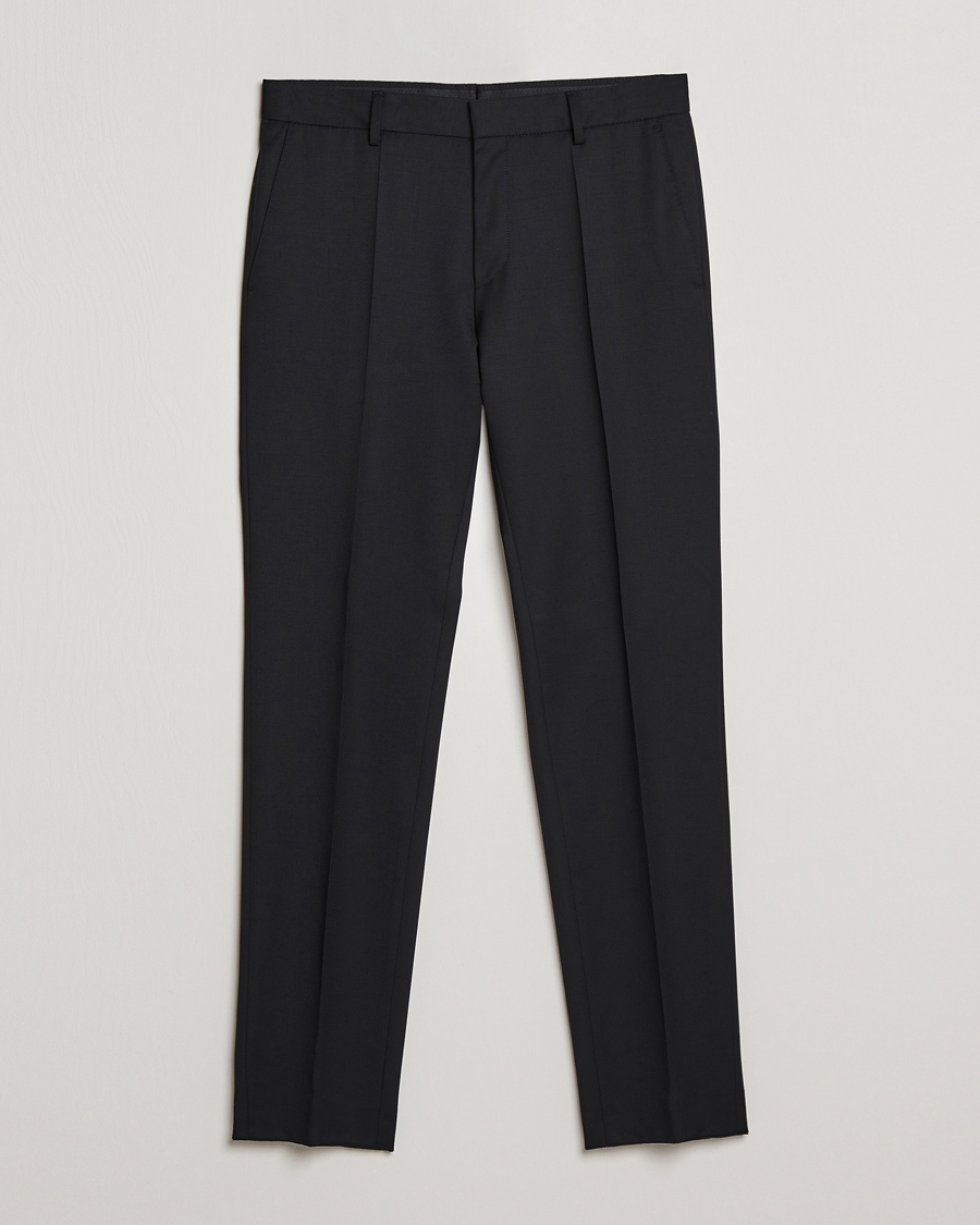 Hombres | Pantalones | BOSS BLACK | Genius Slim Fit Wool Trousers Black