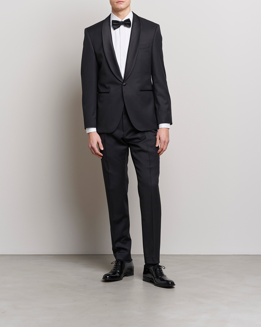 Hombres | Pantalones | BOSS BLACK | Genius Slim Fit Wool Trousers Black