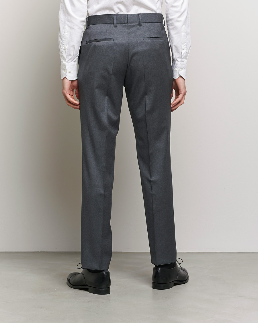 Hombres | Pantalones | BOSS BLACK | Genius Slim Fit Wool Trousers Dark Grey