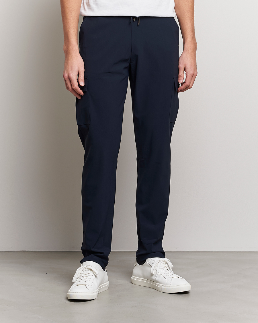 Hombres | Business & Beyond | Stenströms | Active Jersey Leisure Cargo Pants Navy
