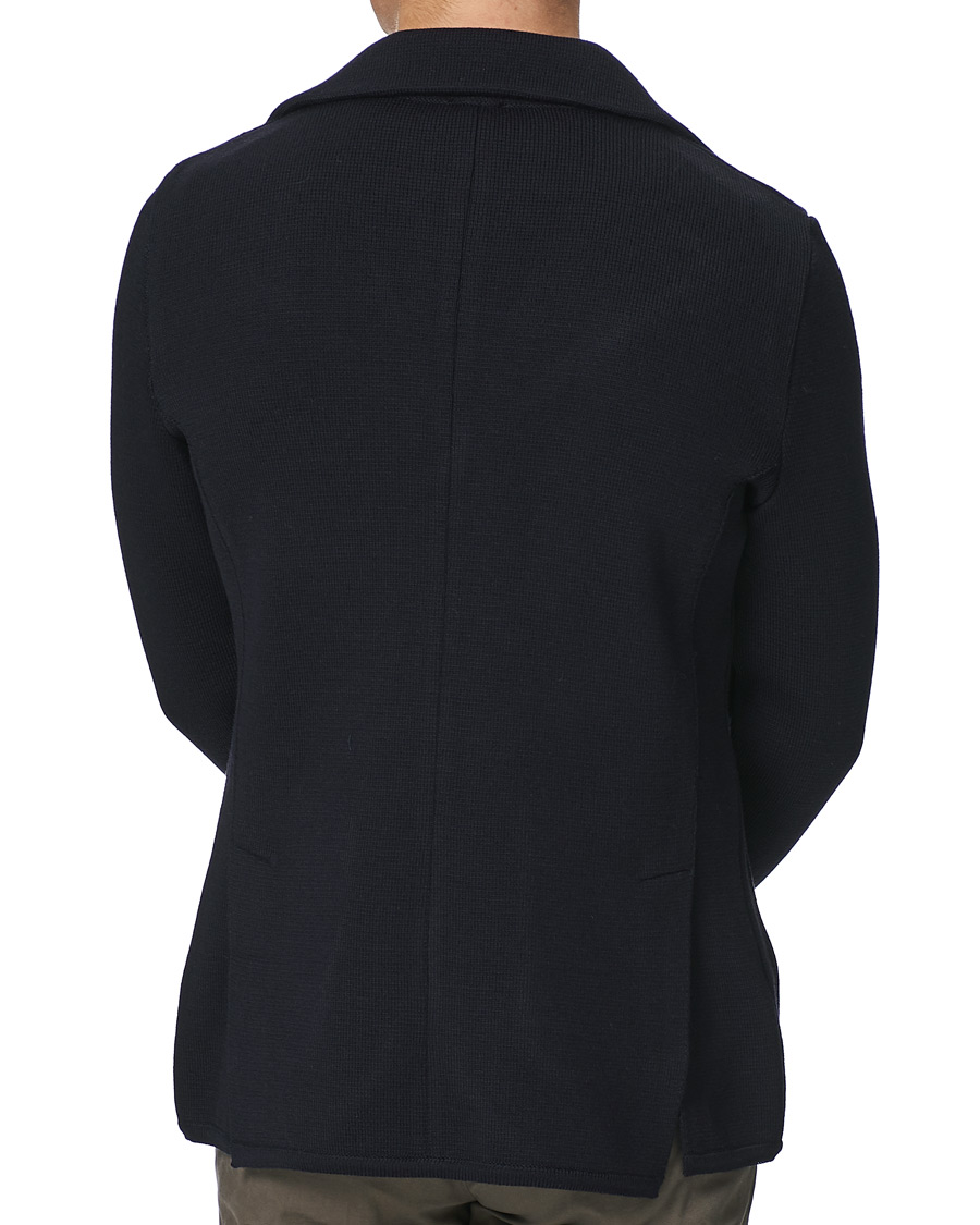 Hombres | Blazers | Stenströms | Milano Knitted Merino Blazer Navy