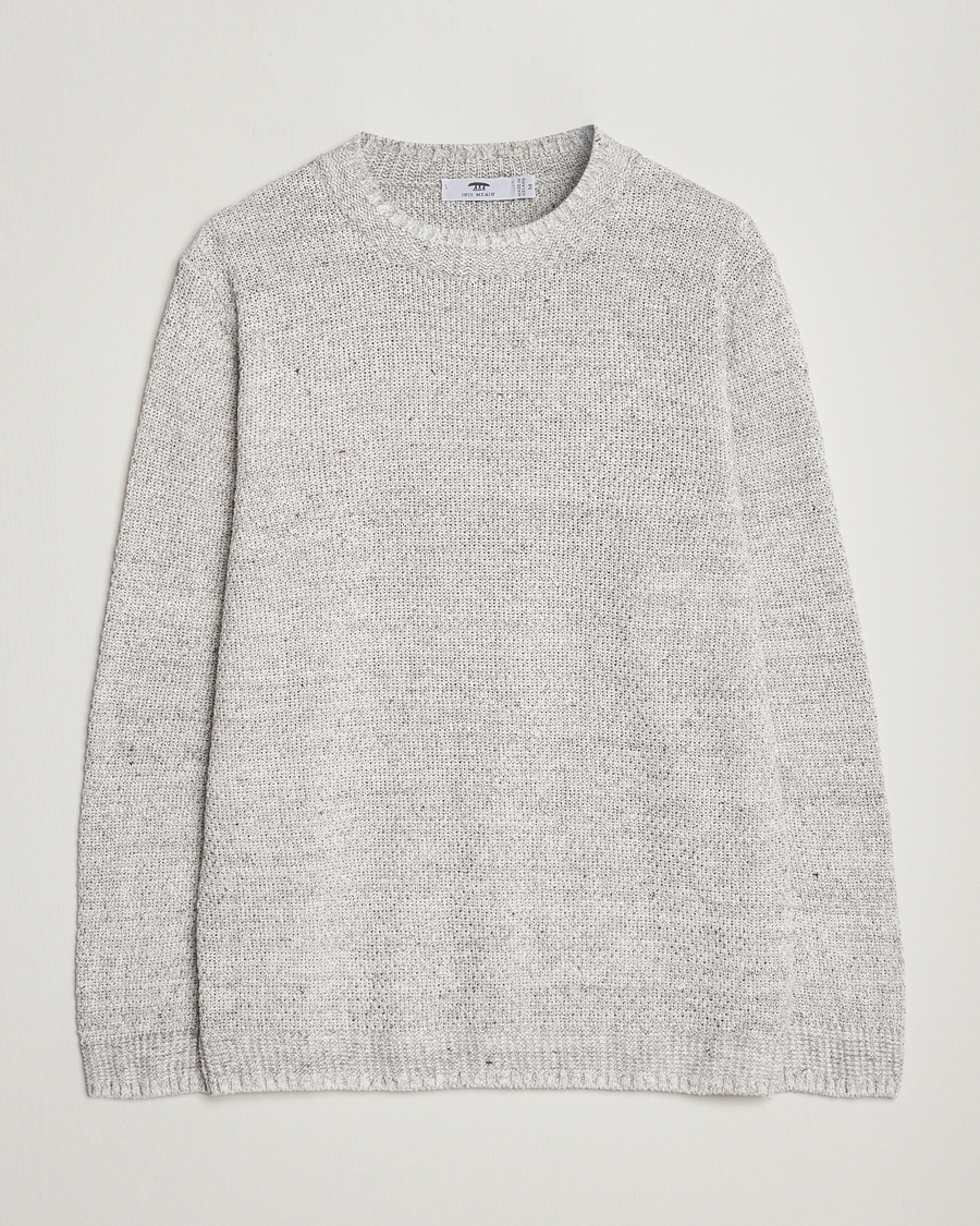 Hombres | Jerséis y prendas de punto | Inis Meáin | Moss Stiched Linen Crew Neck Cream