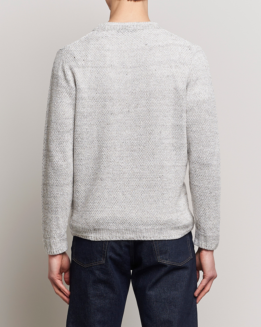 Hombres | Jerséis y prendas de punto | Inis Meáin | Moss Stiched Linen Crew Neck Cream