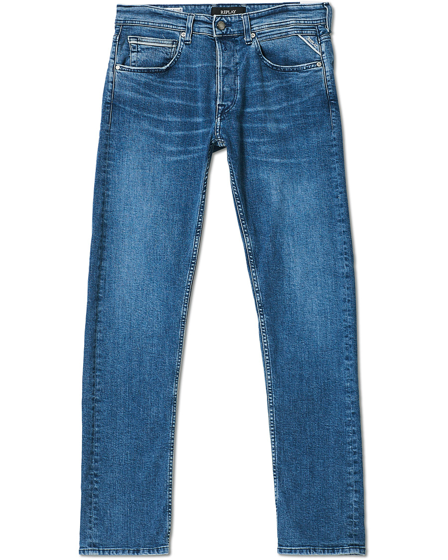 Hombres | Vaqueros | Replay | Grover Straight Fit Clouds Jeans Medium Blue