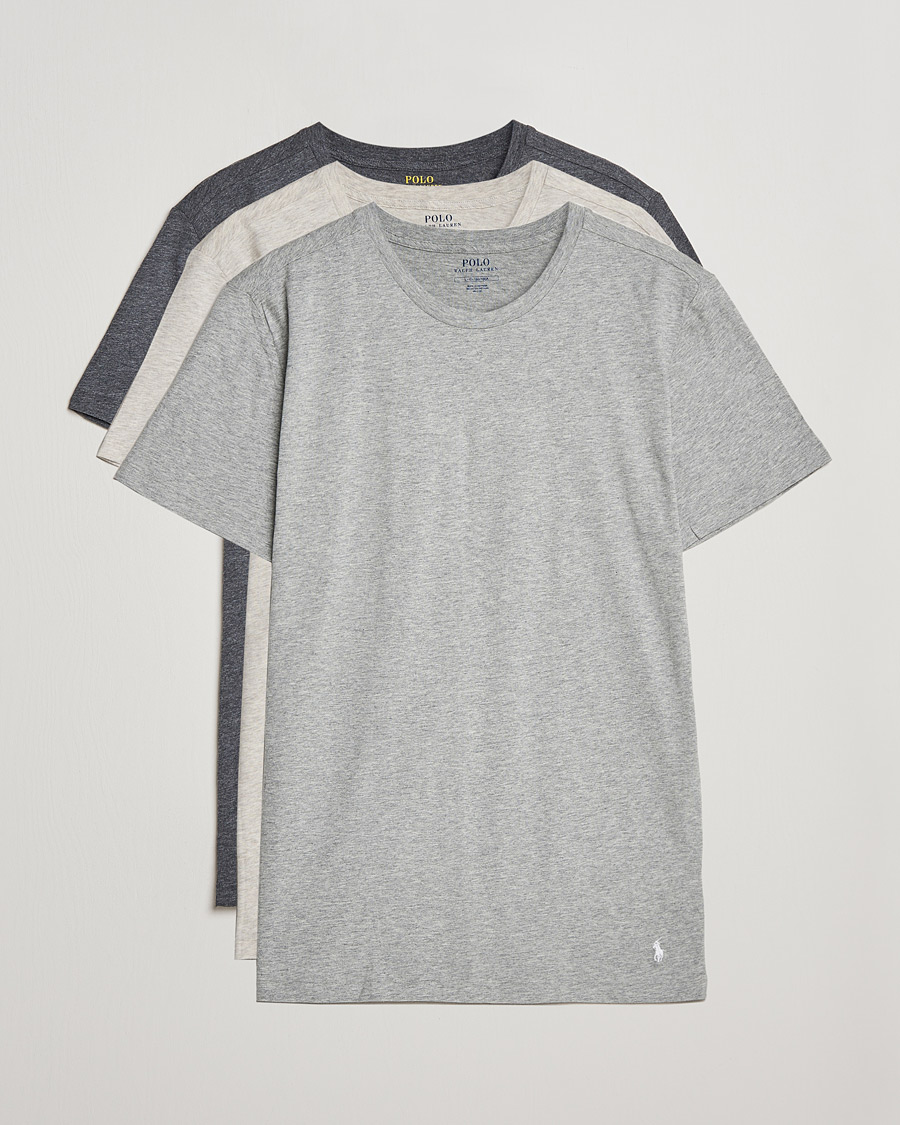 Hombres | Camisetas | Polo Ralph Lauren | 3-Pack Crew Neck T-Shirt Heather/Grey/Charcoal