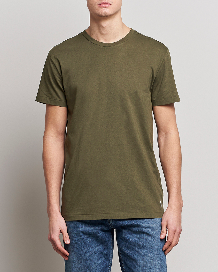 Hombres | Mid Season Sale | Polo Ralph Lauren | 3-Pack Crew Neck T-Shirt Olive/Green/Dark Green