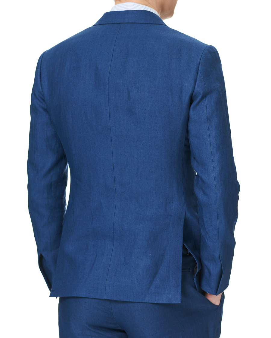 Hombres | Blazers | Ralph Lauren Purple Label | Double Breasted Linen Blazer Medium Blue