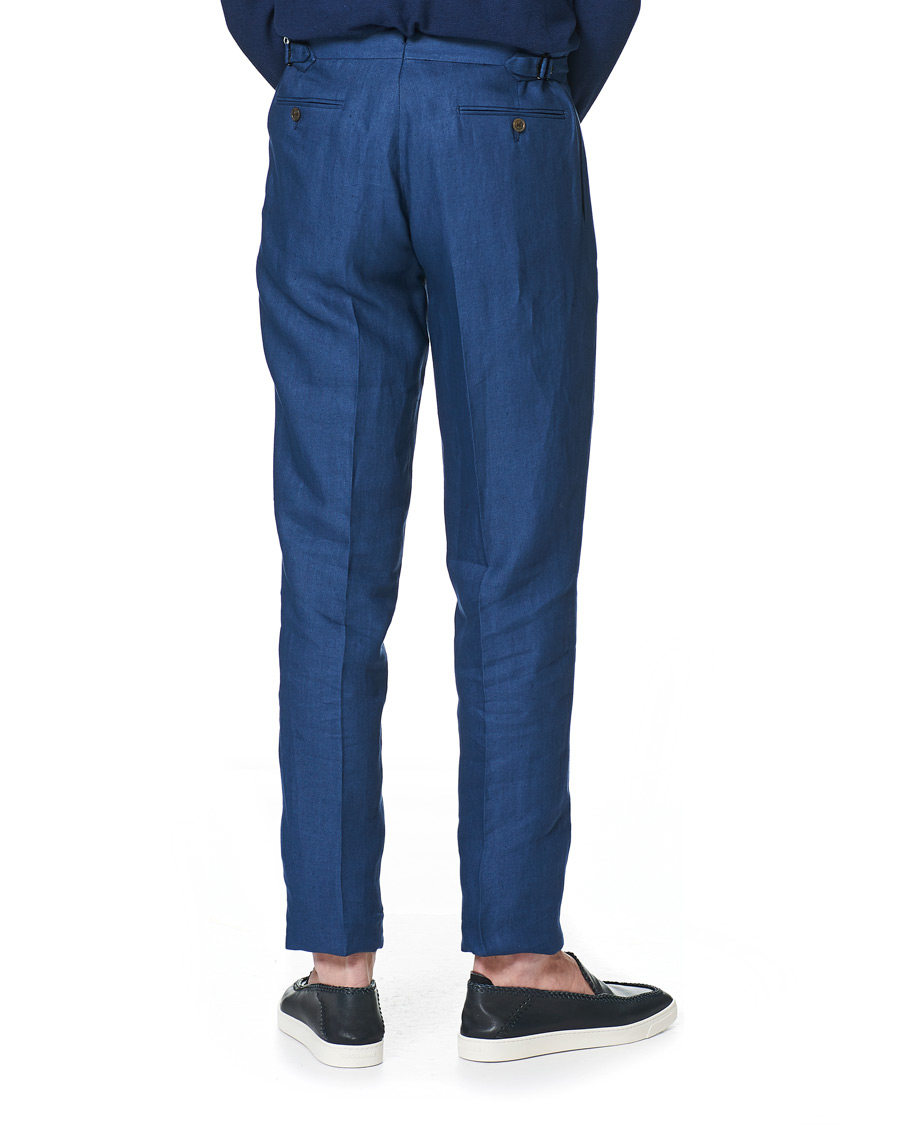 Hombres | Pantalones | Ralph Lauren Purple Label | Linen Trousers Medium Blue